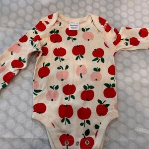 Hanna Andersson Cream Onesie with Red and Pink Apples